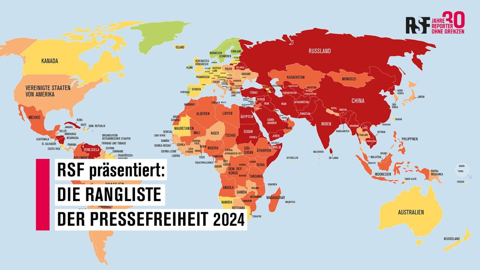 Rangliste der Pressefreiheit 2024