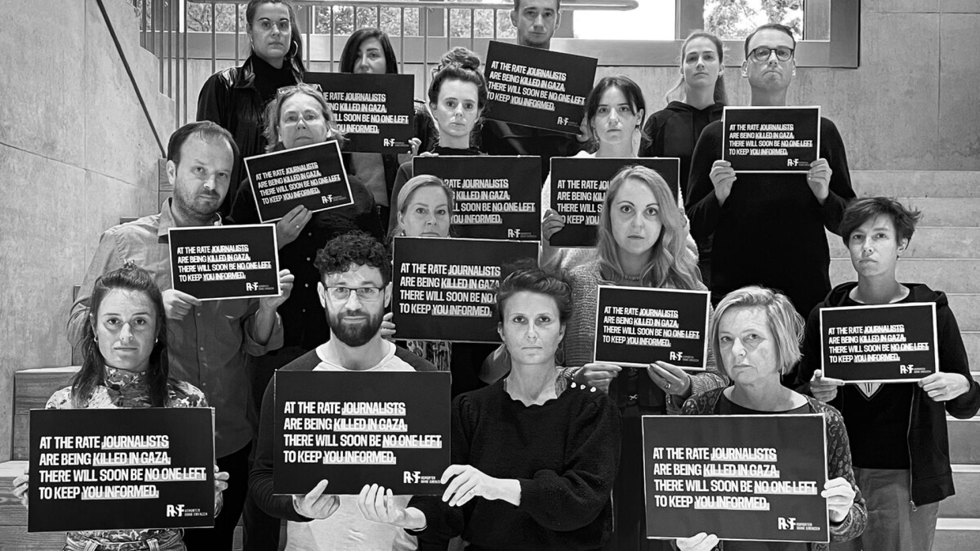 Weltweite RSF-Aktion für Journalisten in Gaza