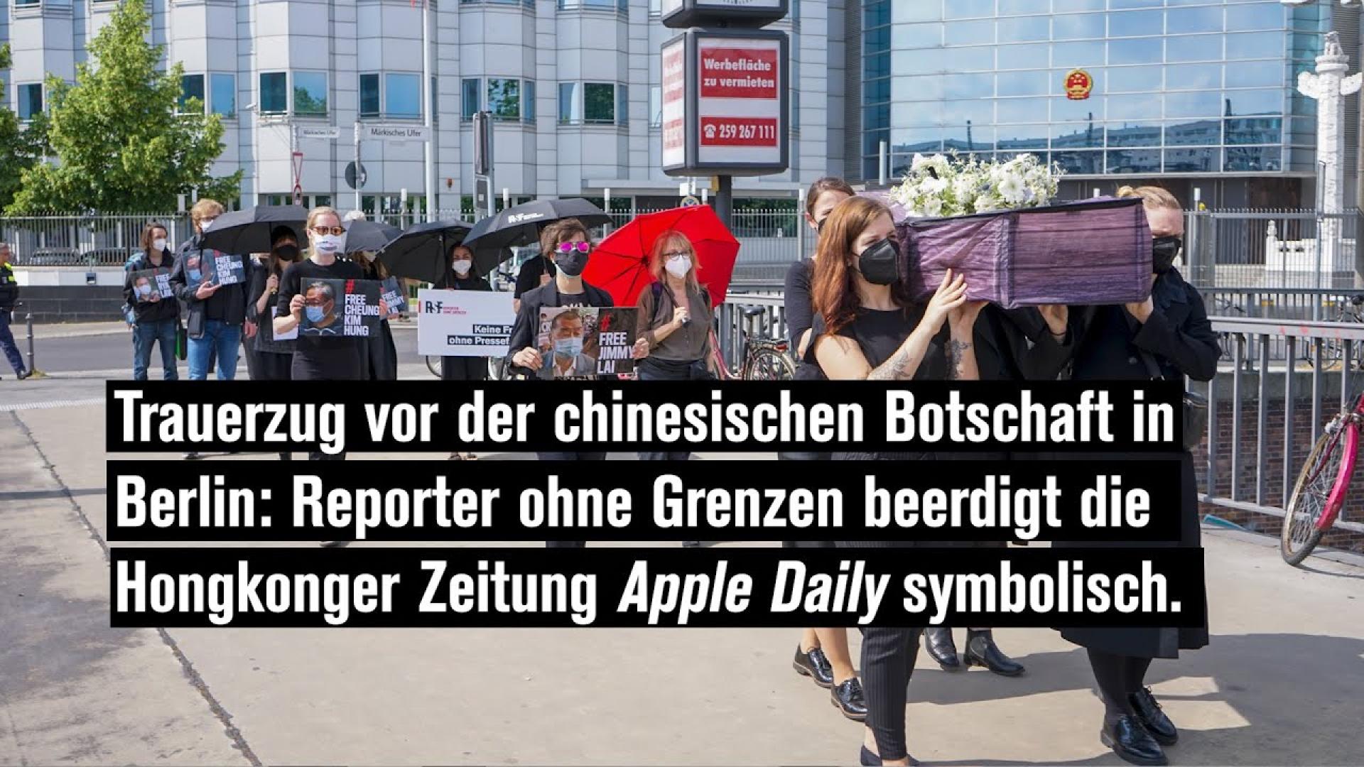 Hongkong | Reporter ohne Grenzen beerdigt Zeitung Apple Daily symbolisch