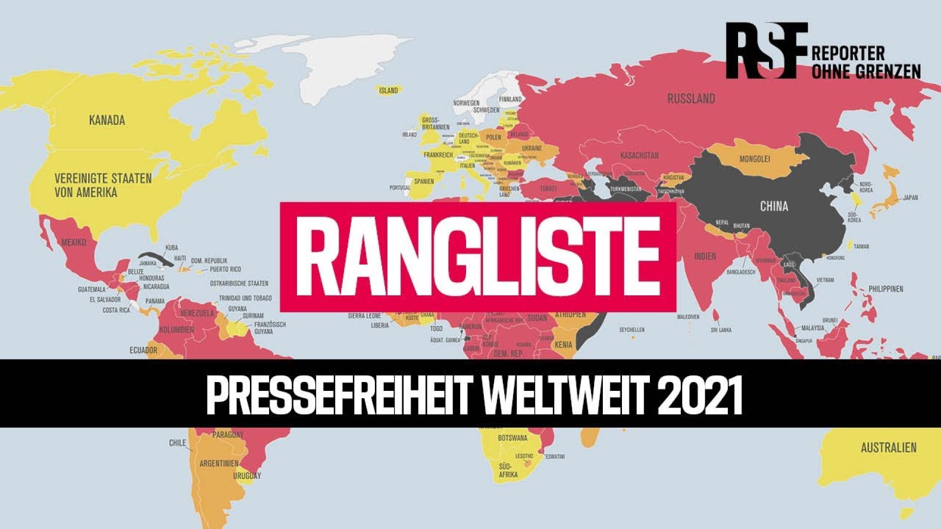 Pressefreiheit Weltweit | Rangliste der Pressefreiheit 2021 | Reporter ohne Grenzen