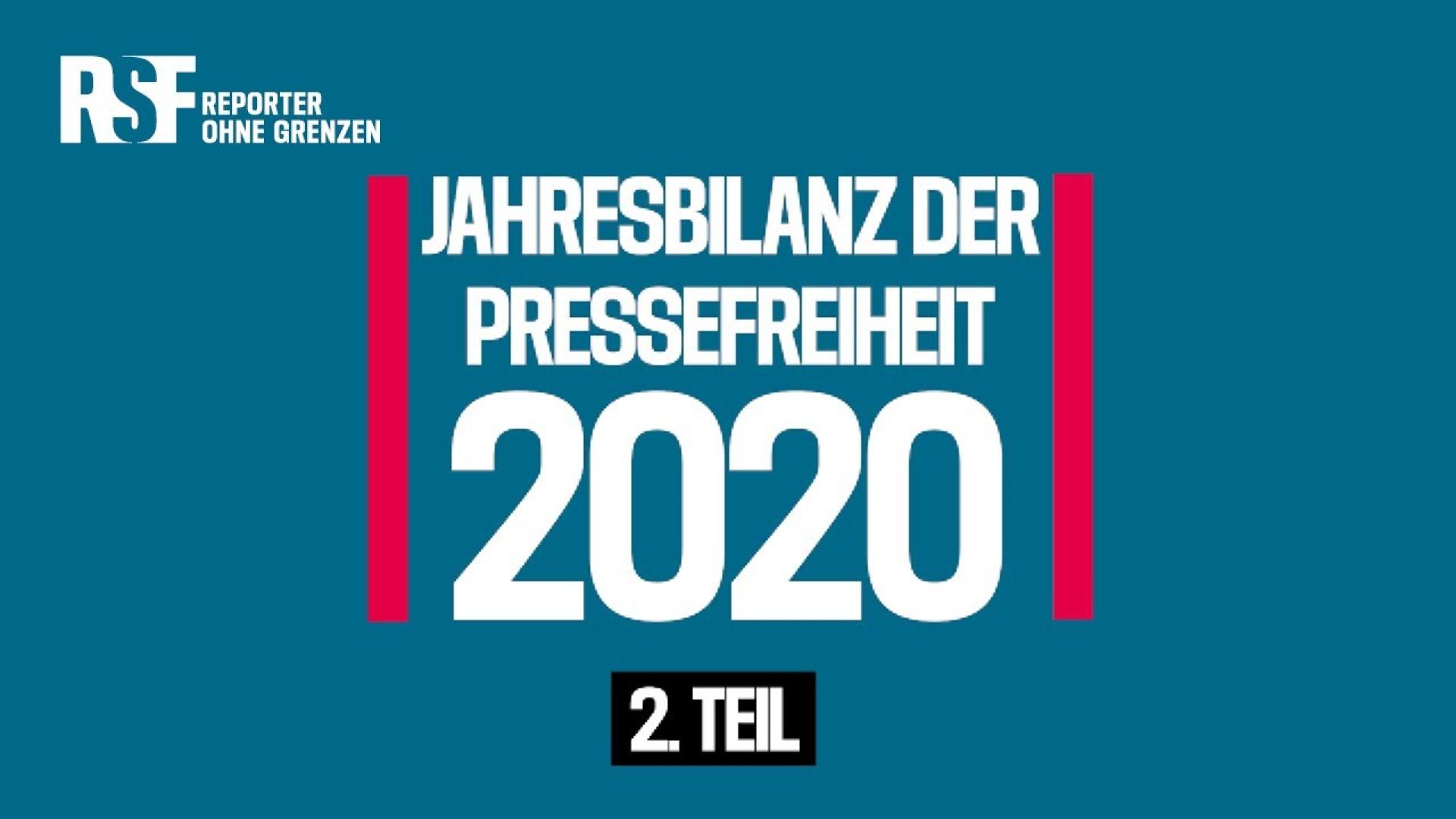 Jahresbilanz | Getötete Medienschaffende & Gefährlichste Länder 2020 | Reporter ohne Grenzen