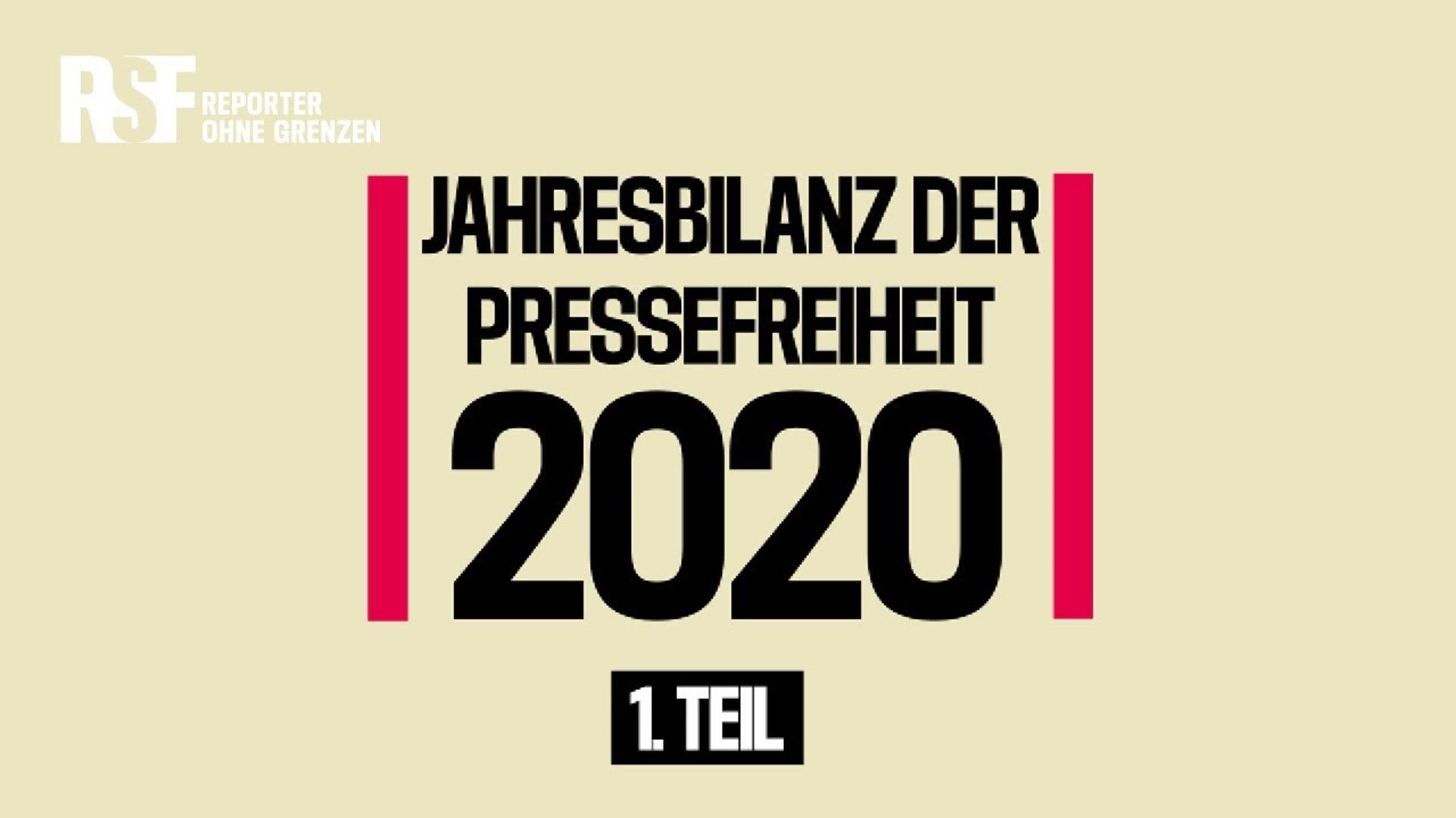 Jahresbilanz | Inhaftierte, entführte & verschwundene Medienschaffende 2020 | Reporter ohne Grenzen