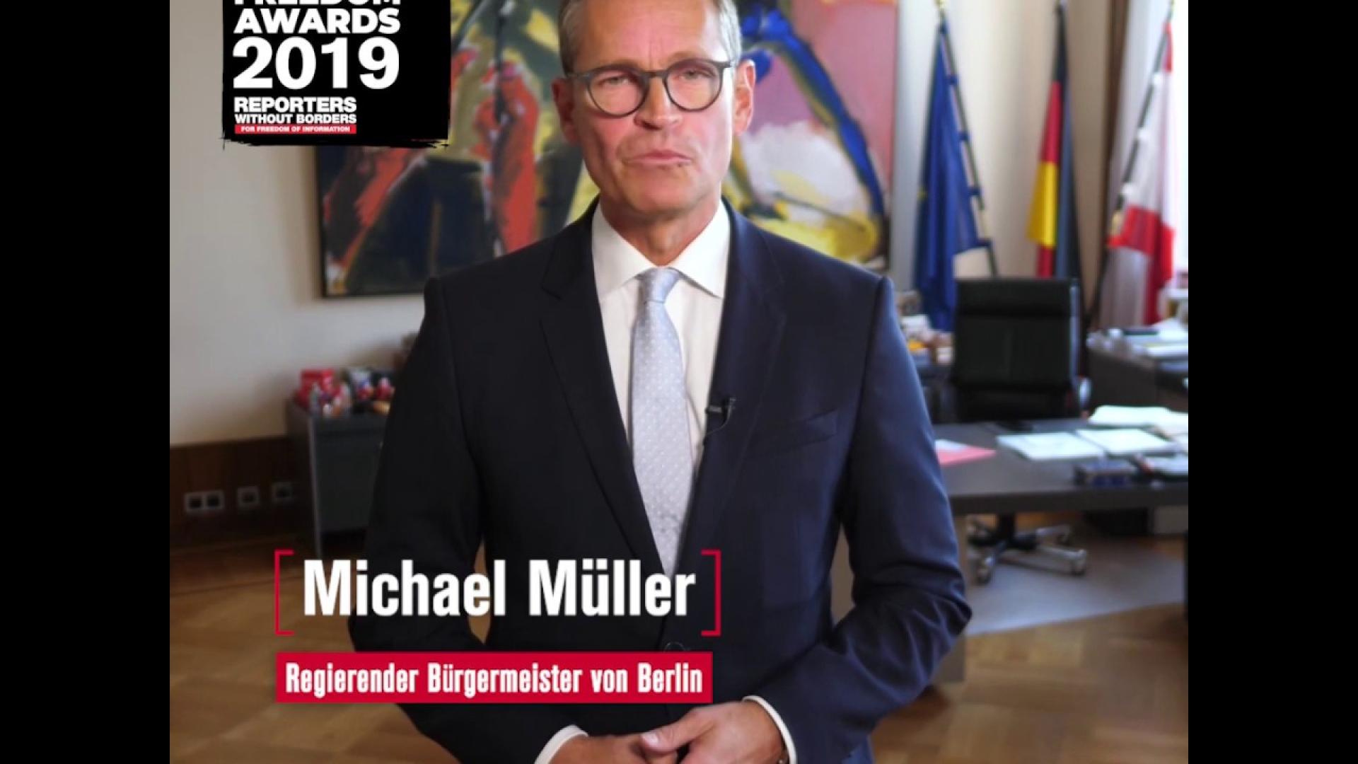 Press Freedom Awards 2019 - Grußwort von Michael Müller