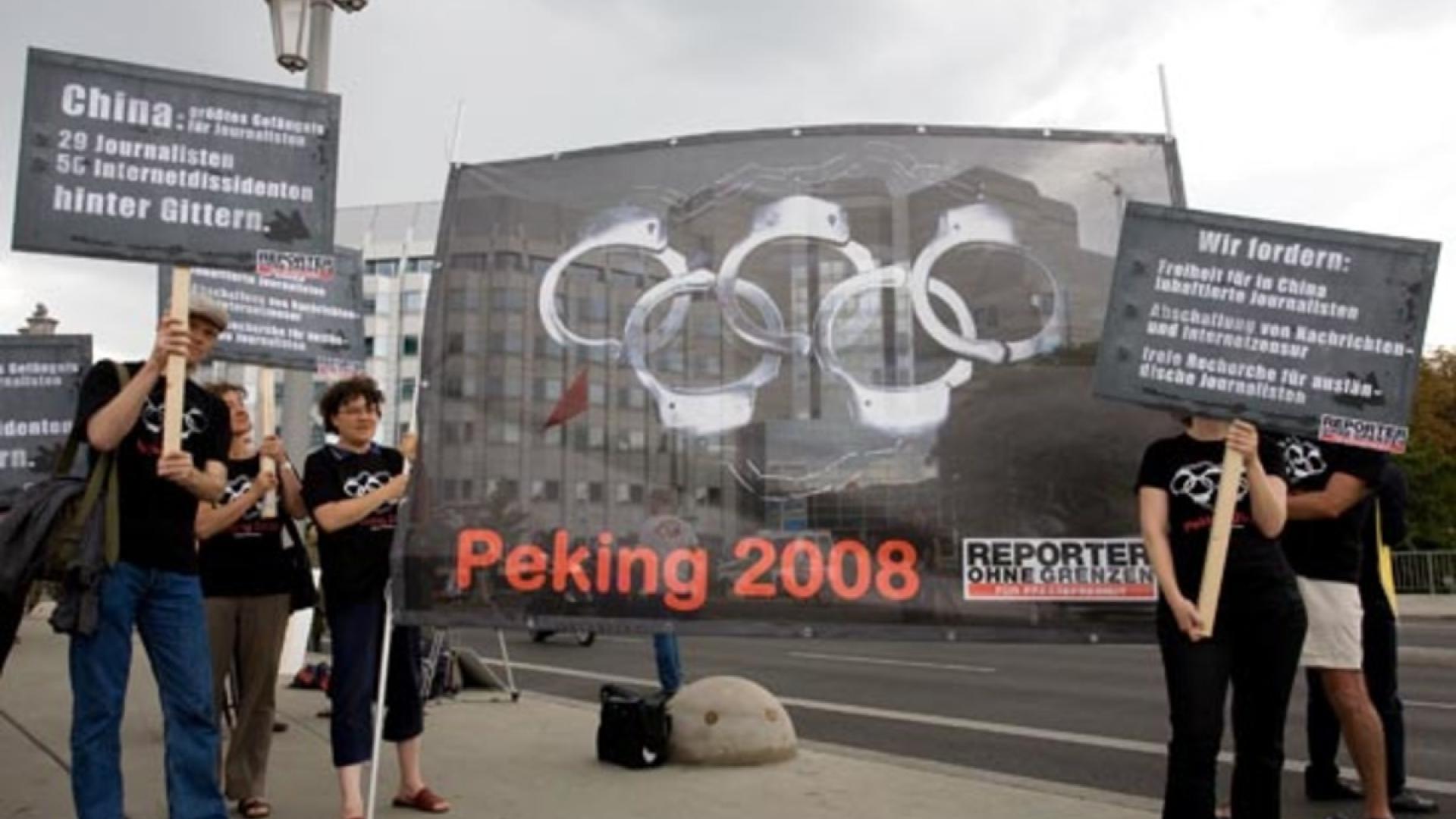 Olympia-Eröffnung: ROG protestiert weltweit / Online-Demo vor Stadion / Piratensender in Peking zu Presse- und Meinungsfreiheit