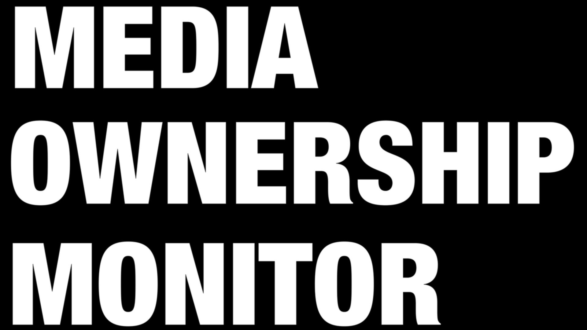 Weißer Text auf schwarzem Hintergrund "Media Ownership Monitor"