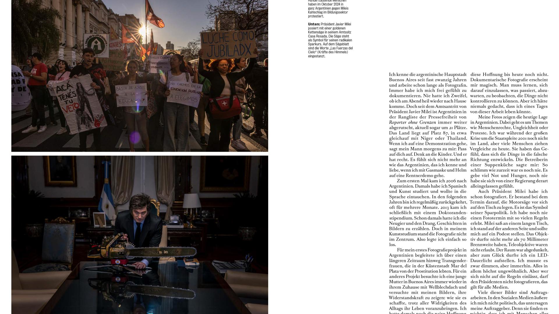 Die Seiten 78 und 79 aus "Fotos für die Pressefreiheit 2025"