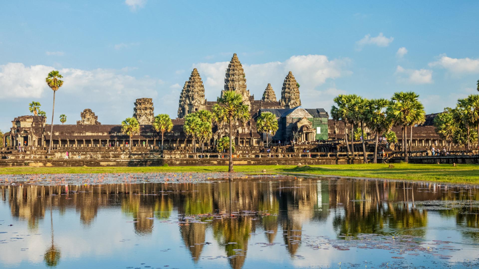 Der Tempel von Angkor Watt, eine populäre Sehenswürdigkeit in Kambodscha