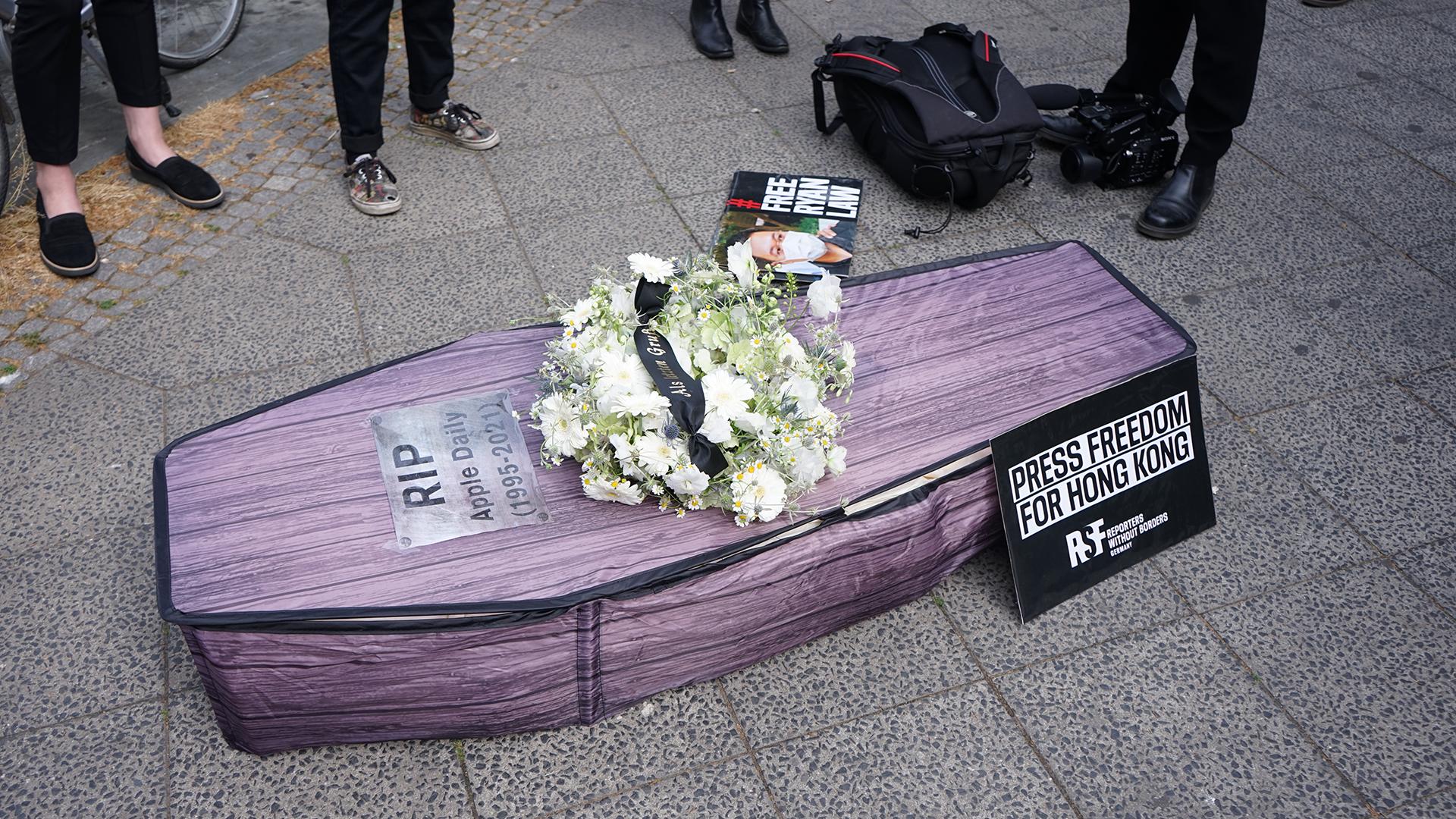 Protestaktion zur Pressefreiheit in Hongkong 1