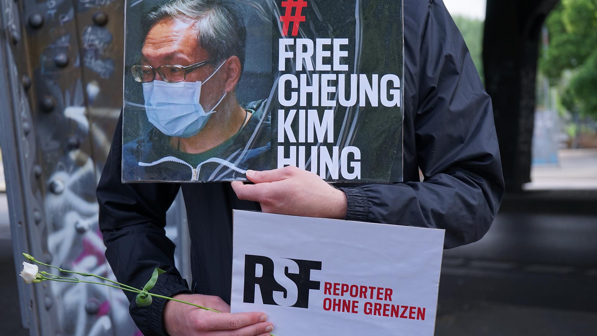 Protestaktion zur Pressefreiheit in Hongkong 2