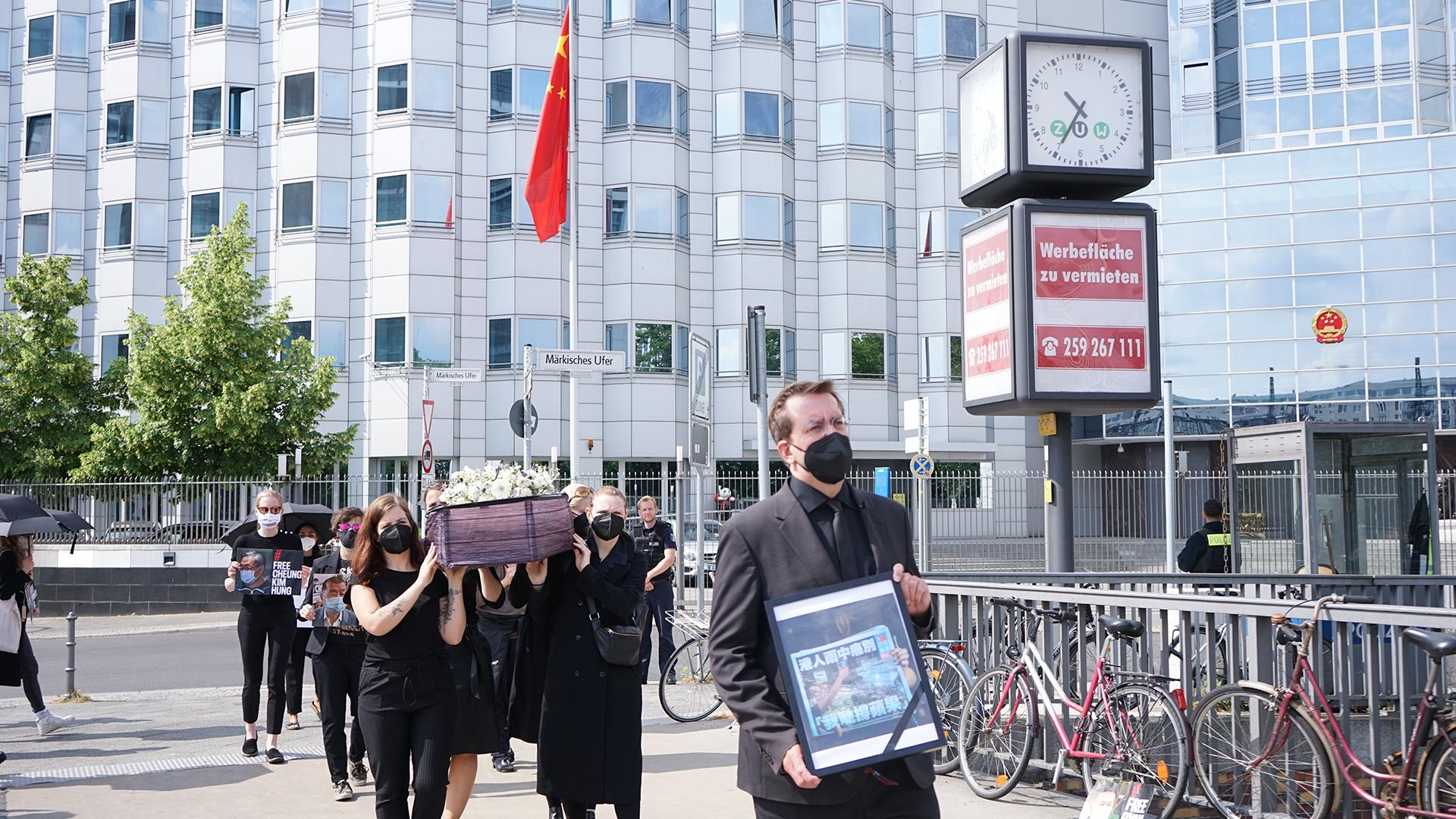 Protestaktion zur Pressefreiheit in Hongkong 4