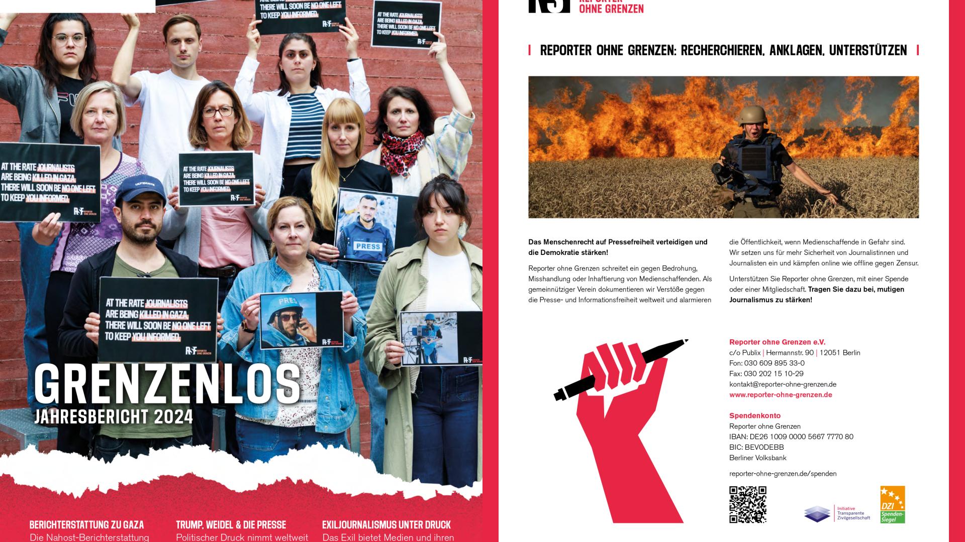 Die Seiten 1&2 des RSF-Jahresberichts