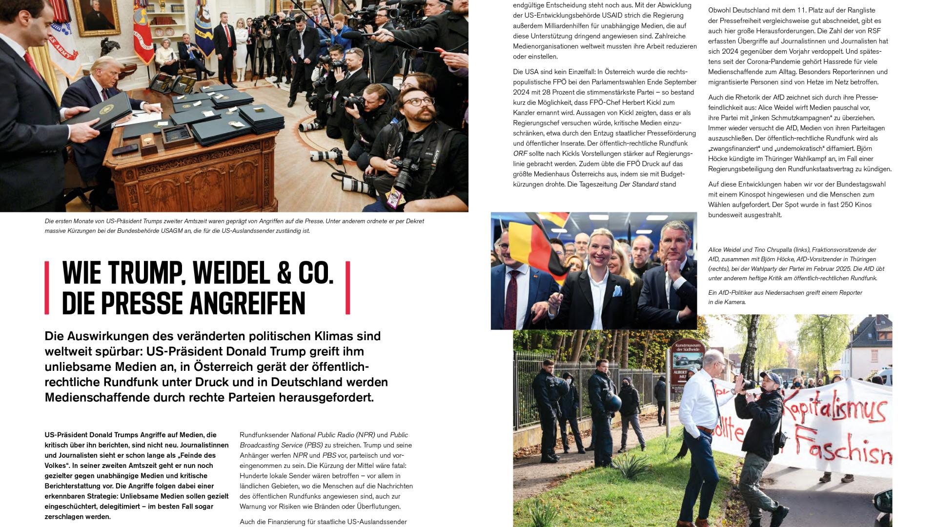 Die Seiten 6&7 des RSF-Jahresberichts