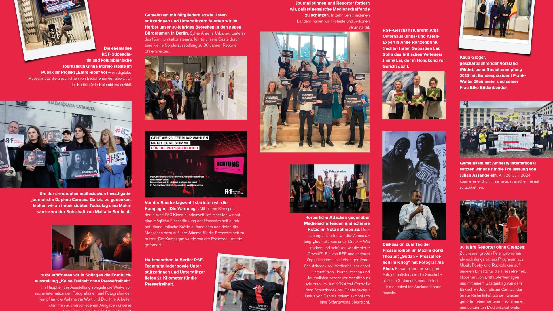 Die Seiten 16&17 des RSF-Jahresberichts