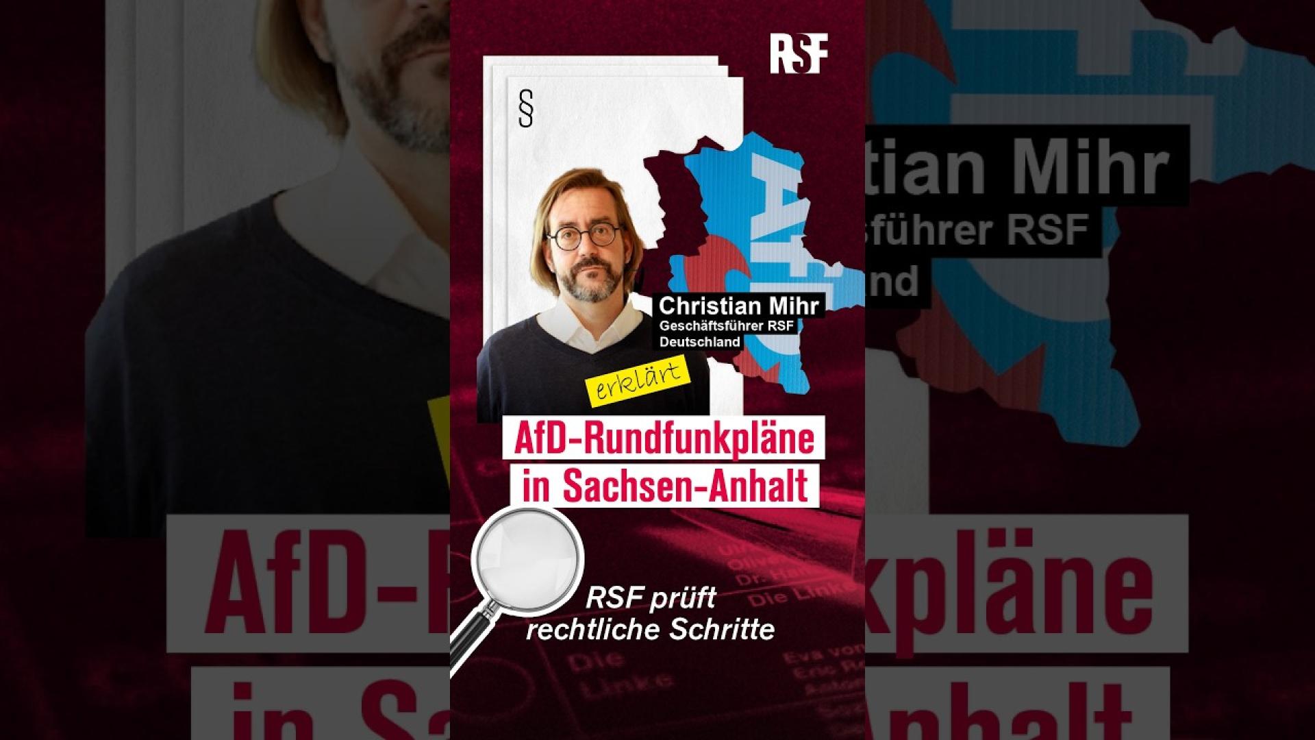 AfD-Rundfunkpläne in Sachsen-Anhalt: RSF prüft rechtliche Schritte